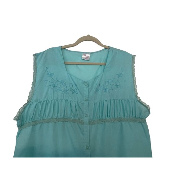 Nucci Intimates Woman’s Vintage Nightgown House Dress 3X Light Blue Button Front - Picture 7 of 16